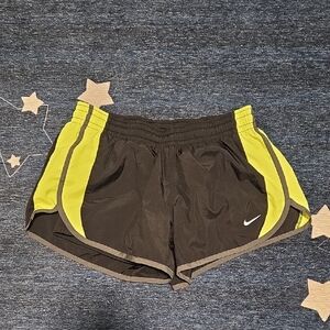 Nike Women’s Black Shorts with Neon Yellow Side Panels